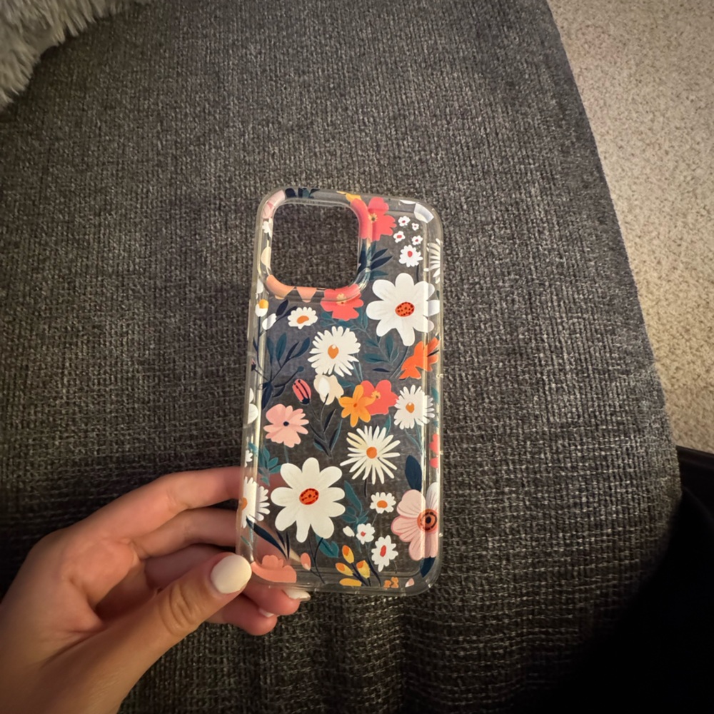 Clear Floral Phone Case - White & Pink Flowers